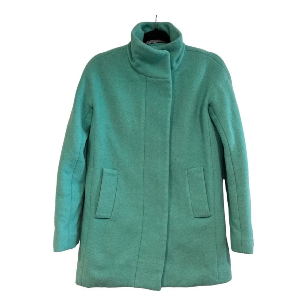J Crew Tiffany Blue/green city wool coat.